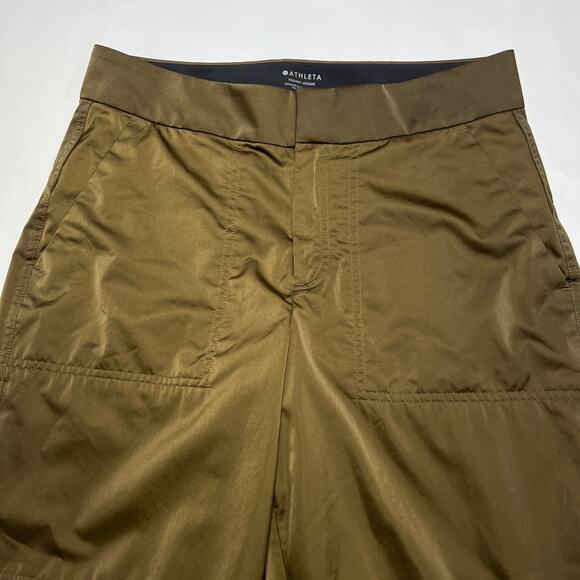 ATHLETA Radiant Jogger SIZE 6 Green Tapered Pants Snap Tab Ankle Cuffs - Picture 7 of 12